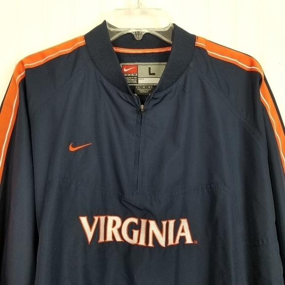Nike Team Virginia Cavaliers Jacket Windbreaker Pull Over 1/4 Zip Stitched Large - Picture 2 of 8
